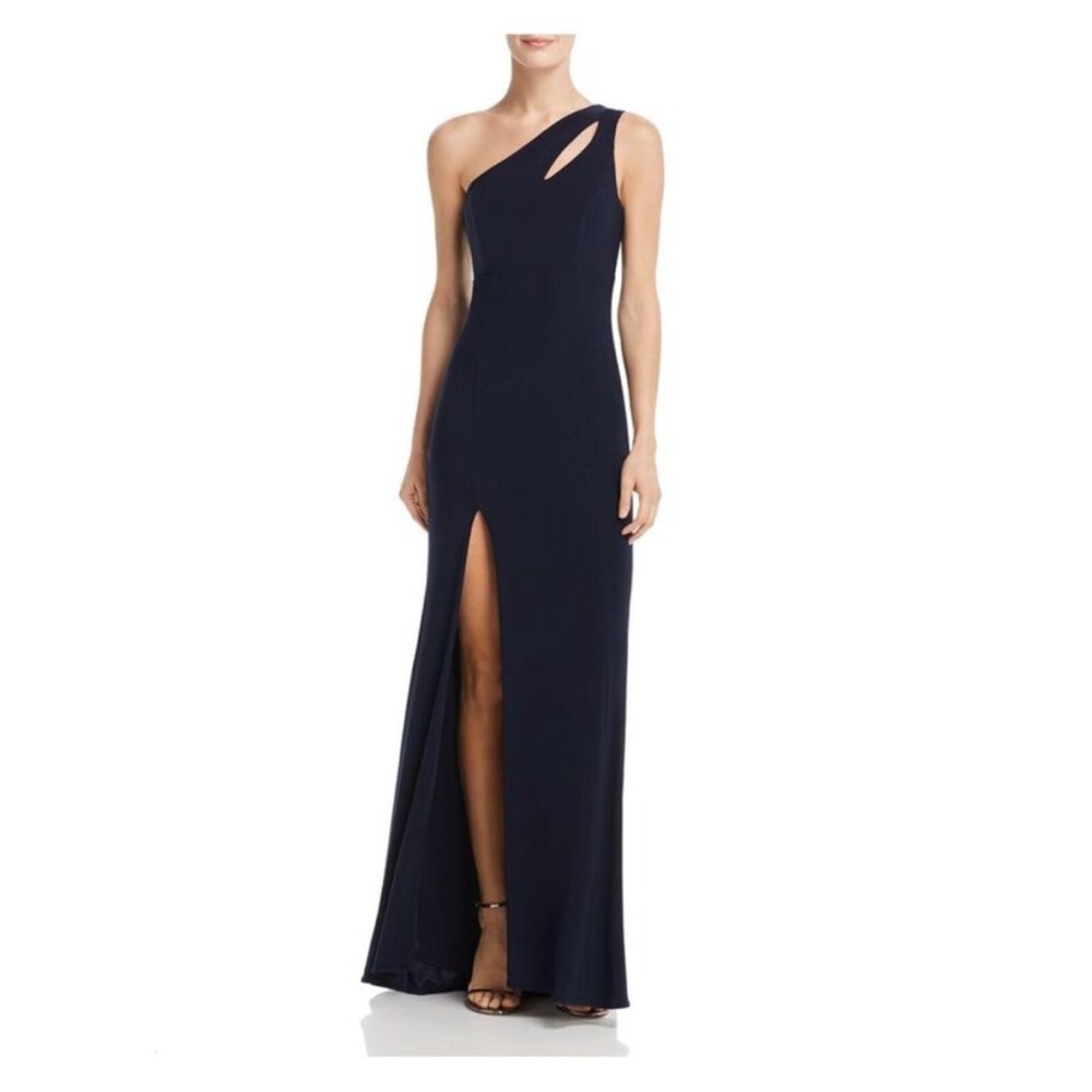 Cutout One Shoulder Gown - Aqua Bloomingdale’s
